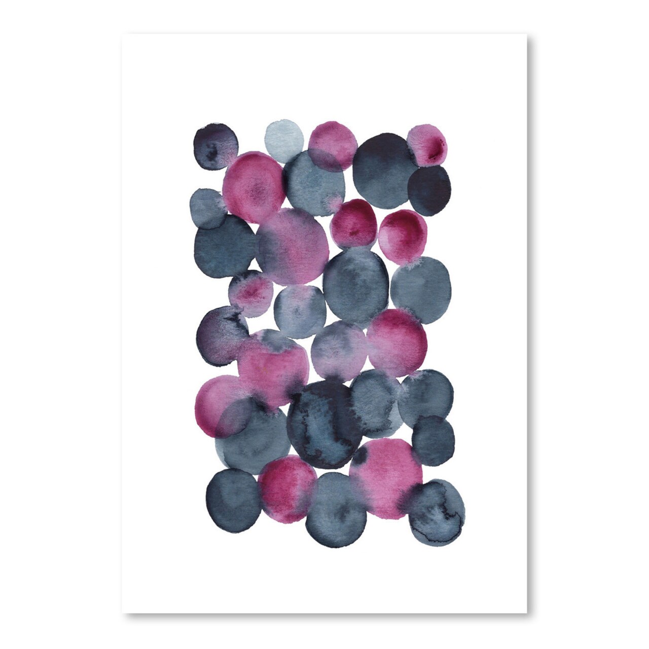 Watercolor Circles Navy Purple by Lisa Nohren  Poster Art Print - Americanflat
